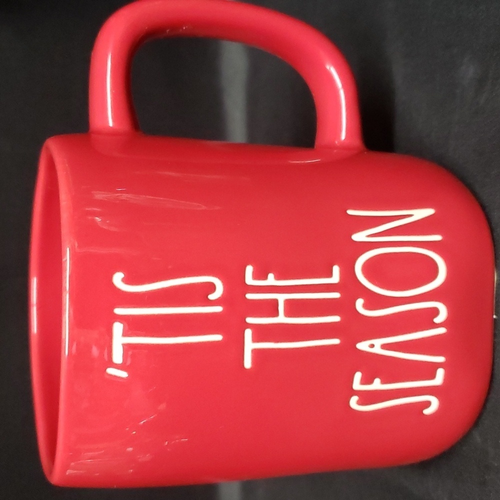 Rae Dunn Holiday 'TIS THE SEASON Red and White Ceramic Mug